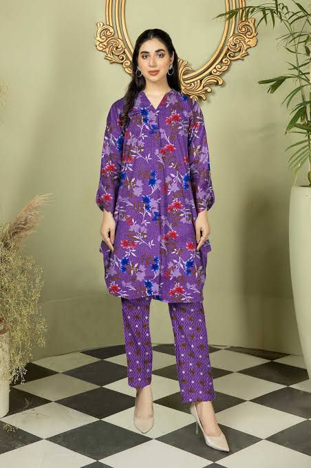 Purple Floral Kurta Set – Bold & Stylish Ensemble