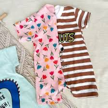 Floral & Striped Baby Rompers