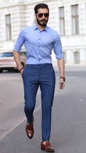 Light Blue Shirt & Navy Trousers